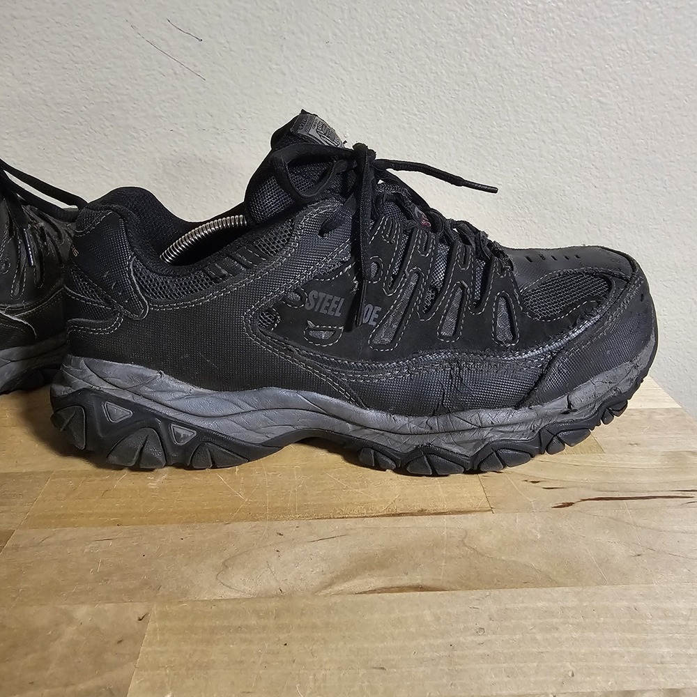Skechers Steel Toe Work Shoes 77055W 4E Extra Wide Width Memory Foam Mens Sz 9 - Picture 7 of 12